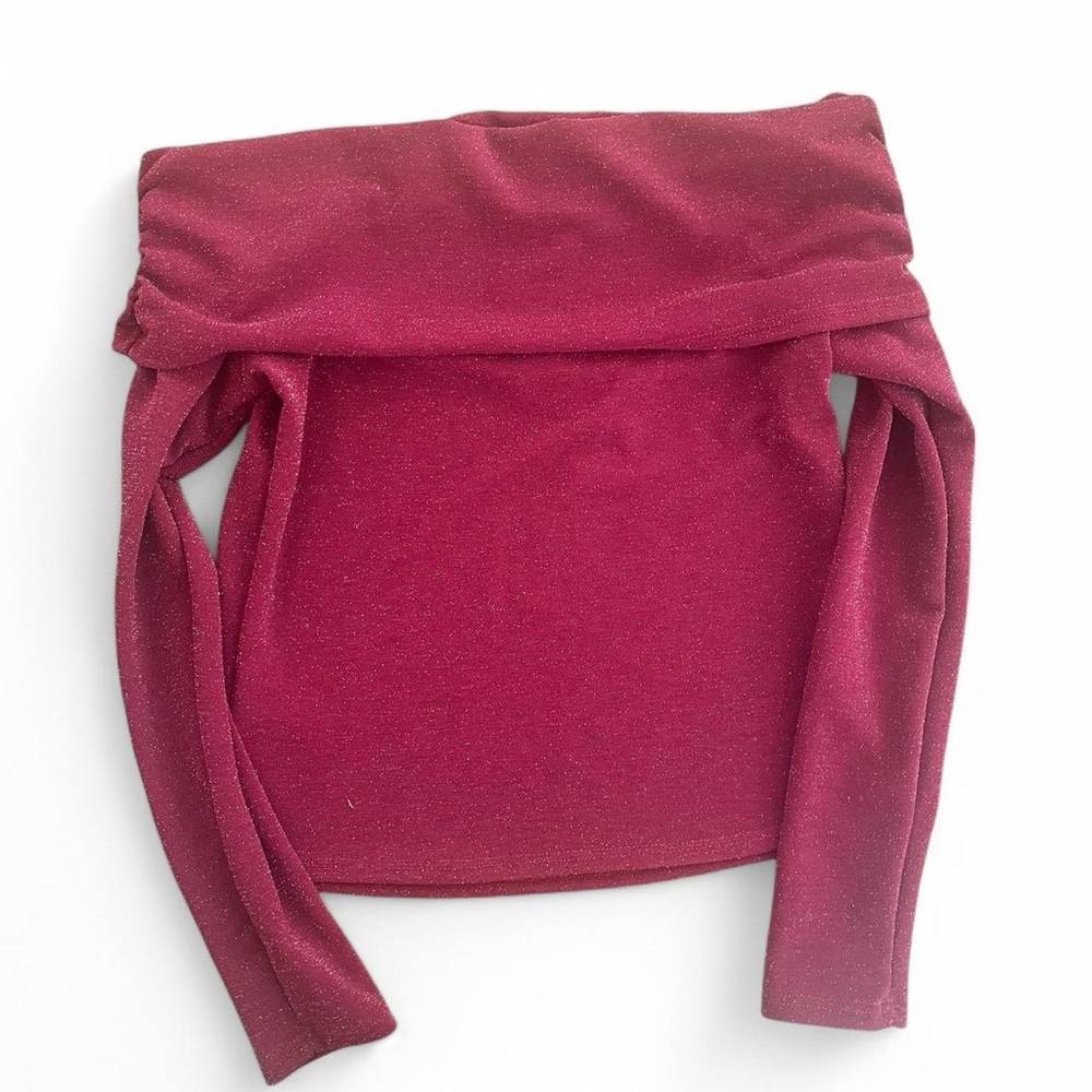 Stylish Off-Shoulder Burgundy Top